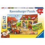 Puzzle Ravensburger Munca la ferma, 2x12 piese