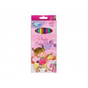 Creion color 12culori/set, plastic flexibil pentru fete, Unicorn