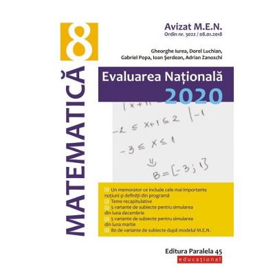 Matematica. Evaluare Nationala 2020. Clasa a VIII-a